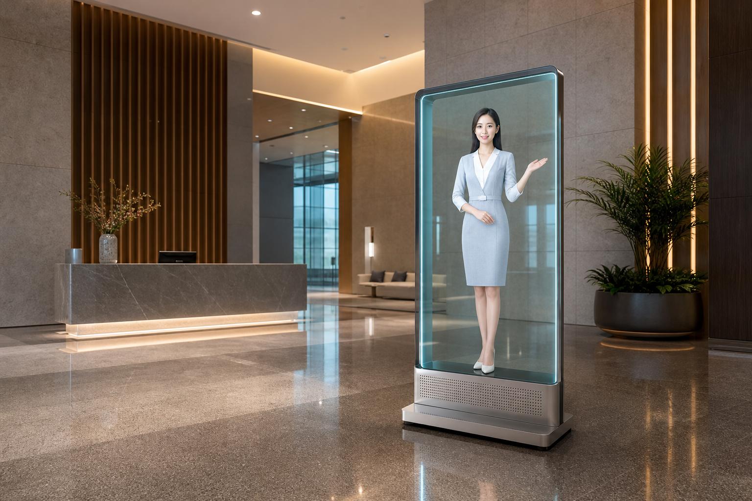 启秘 AI 数字人展厅讲解与互动终端展示